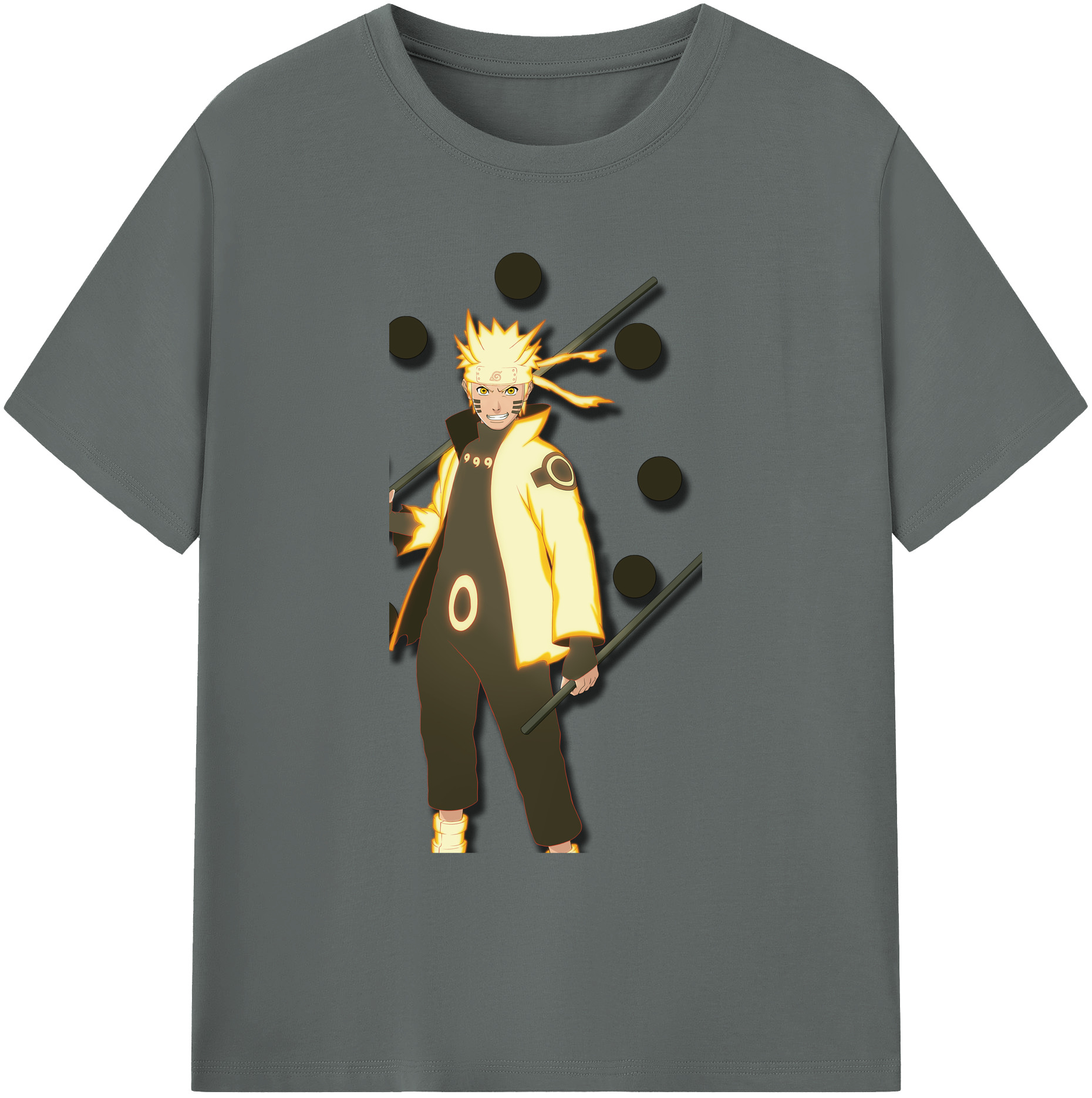 （画像用） NARUTO -ナルト- うずまき ナルト Uzumaki Naruto 綿100％ メンズ半袖Tシャツ｜肌触りやわらか＆通気性